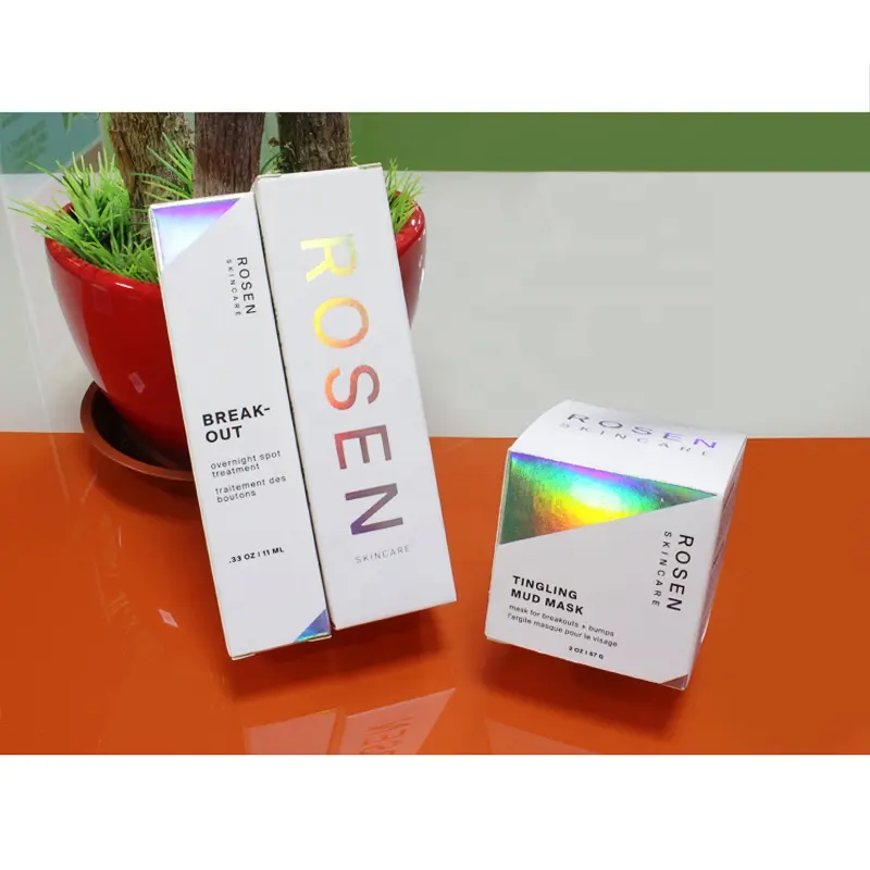 Custom spot uv cosmetics packaging folding carton box printing