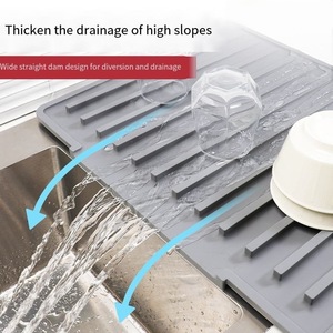 <b>Silicone</b> Drain <b>Mat</b> Countertop Heat Insulation Anti Scald Pot <b>Mat</b> High Temperature Resistant Kitchen Sink Drainage Pad - Product Image 1