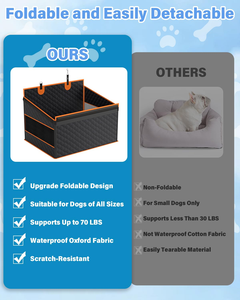 Sièges de voiture pliables pour chien, siège de voyage portable pour animaux de compagnie, rehausseur de siège arrière pour chien avec fond rigide, sièges de voiture respirants pour chien - Product Image 3