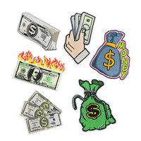Patch brodé thermocollant en feutre fait main Dollar pour chapeaux, vêtements, sacs, commerce de billets de banque