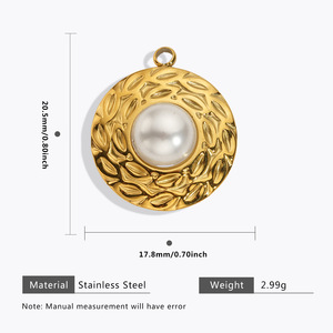Colección Perla Dorada |   Dijes de acero inoxidable con baño de oro PVD de 18K para la fabricación de joyería |   Impermeable, Hipoalergénico y Duradero - Product Image 6