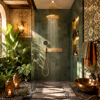 Ensemble de douche à trois voies dissimulé en laiton brossé, ensemble de douche SPA moderne, ensemble de douche de luxe thermostatique pour salle de bain