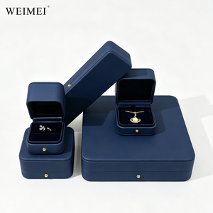 WEIMEI Wholesale Elegant Modern Deep Red Matte PU Leather Small Large Square Wedding Ring <b>Earring</b> Bracelet Jewelry Storage <b>Box</b> - Product Image 1