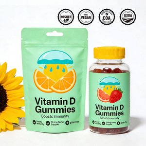 Gomitas de Vitamina <span class=keywords><strong>D</strong></span> de Alta Potencia, Veganas, Sin OMG, Orgánicas, Certificadas por COA y GMP, para el Apoyo Inmunológico - Product Image 1