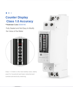 SINOTIMER DDS518C 1P 18mm Contador Medidor de energía 230V AC 5(32)A 50Hz Registro mecánico monofásico Medidor de <span class=keywords><strong>electricidad</strong></span> - Product Image 5
