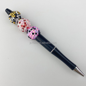 Cuentas redondas planas de plástico con diamantes de imitación de 20 mm de color pastel personalizadas para la fabricación de bolígrafos, cuentas gruesas tipo bola de discoteca para joyería, venta al por mayor. - Product Image 4