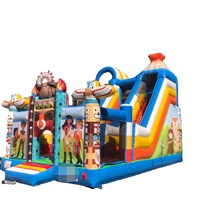 Glissière d'eau combinée de videur gonflable avec la maison gonflable de rebond de château de piscine pour le saut gonflable d'enfants avec la glissière