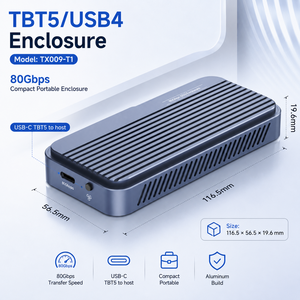 Boîtier Thunderbolt 5/USB4 pour SSD M.2 NVMe, 80 Gbit/s PCIe Gen4, ventilateur intelligent, sans outil, boîtier en aluminium, capacité maximale de 8 To - Product Image 5
