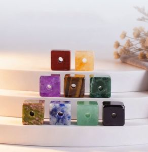 Perles cubiques de 10 mm en <span class=keywords><strong>pierre</strong></span> gemme naturelle, trou large de 2 mm, <span class=keywords><strong>pierre</strong></span> de cristal polie, pour la lithothérapie, bijoux DIY, accessoires pour sweats à capuche et maillots de bain - Product Image 3