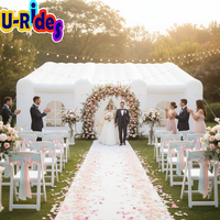 Tente Cubique Gonflable Transparente Personnalisée pour Mariages et Événements Extérieurs, Certifiée CE, Matériaux PVC/Nylon, U-Rides