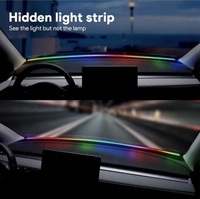ZYCELA - Éclairage ambiant universel pour voiture - Modèle adaptable - Éclairage LED enveloppant la console centrale - Ambiance 64 couleurs - 9-16V