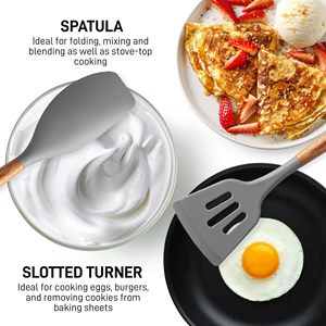 Juego de utensilios de <span class=keywords><strong>cocina</strong></span> antiadherentes, 7 Uds., vajilla de <span class=keywords><strong>cocina</strong></span>, <span class=keywords><strong>cubiertos</strong></span>, utensilios de <span class=keywords><strong>cocina</strong></span> de <span class=keywords><strong>silicona</strong></span> con mango de madera - Product Image 5