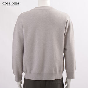 Suéter Jacquard Personalizado con Logotipo OEM y ODM para Hombre, Suéter de Punto con Cuello Redondo, Suéter de Invierno de Diseño en Algodón para Hombre - Product Image 4