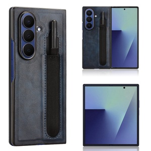 Funda de teléfono de protección completa de cuero mate Retro Para <span class=keywords><strong>Samsung</strong></span> Galaxy Z Fold 7 Ranura para bolígrafo plegable Frontal + Contraportada - Product Image 5