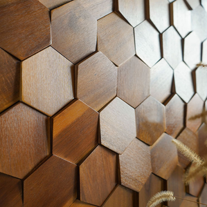 Paneles de Madera Hexagonales Brillantes para Decoración de Pared, Mosaico de Madera Sólida para Fondo de TV - Product Image 4