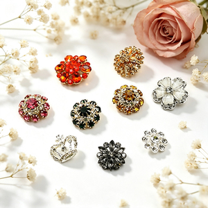 Multi‑Style Rhinestone Crystal Shank <b>Buttons</b> Flower Heart Shape Decorative Sew‑on <b>Buttons</b> For Wedding Dress Garment Ornament - Product Image 1