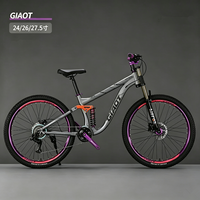 Vélo de montagne à suspension intégrale 24/26/27,5 pouces avec frein à disque, multicolores, personnalisable