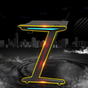 Último Z piernas en forma superior de cristal de luz Led RGB de <span class=keywords><strong>Eureka</strong></span> de la Mesa de la computadora de juegos de mesa de - Product Image 5