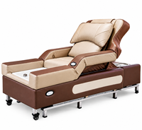 Chaise de massage électrique 4 en 1 pour shampoing et bain de pieds avec base coulissante et dossier relevable pour salon de beauté, studio de manucure, hôtel, domicile