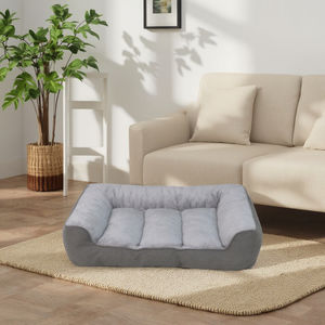 Petopia เตียงสุนัขทรงสี่เหลี่ยมผ้าลินินผ้าฝ้ายพร้อมซิปถอดออกได้หรูหราขนาดใหญ่เป็นพิเศษเป็นมิตรกับสิ่งแวดล้อม - Product Image 1