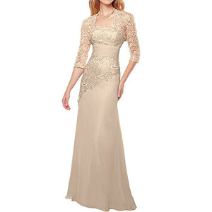 S3895R Nouvelle Collection 2025 Robe de Soirée Élégante Deux Pièces à Bretelles Fines en Chiffon et Dentelle, Coupe Trapèze Brodée, Longueur Thé Naturelle - Product Image 4