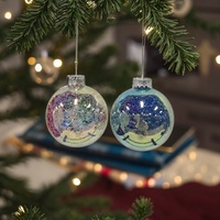 Ornement d'arbre de Noël en céramique personnalisable Décoration pendante suspendue pour la maison personnalisée avec impression UV Cadeau de Noël