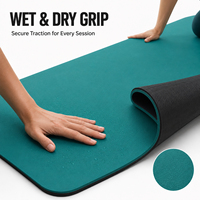 Tapis de yoga en PU avec dos en caoutchouc 183x68cm 4.5mm rectangulaire antidérapant absorbant la transpiration, tapis de Pilates, logo personnalisé, vente en gros