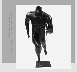 Nuevas tiendas de suministros deportivos de moda, uso de <span class=keywords><strong>cuerpo</strong></span> completo, acción móvil masculina, correr, deportes grises, maniquí masculino sin cabeza - Product Image 4