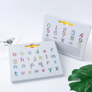 Lavagna con lettere magnetiche a due lati 2 in 1 alfabeto magneti traccianti per bambini con lettere maiuscole e minuscole che si esercitano