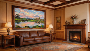 Dipinto a Olio Realistico di Lusso Personalizzato con Cornice in Legno Fatta a Mano, Arte Murale Vintage in Stile Boclitico per Soggiorno - Product Image 3
