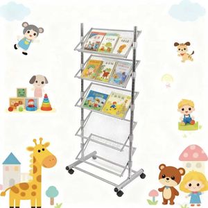 Carrito Rodante Multiusos de 131 cm de Alto, Soporte Móvil de 5 Compartimentos para Exhibir Artículos en Eventos y Tiendas - Product Image 2