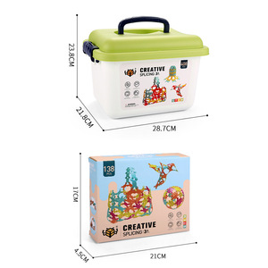 Bloques de Construcción Creativos de 408 Piezas con Caja de Almacenamiento para Niños de 3+ Años, Juego de Juguetes Educativos STEM - Product Image 1