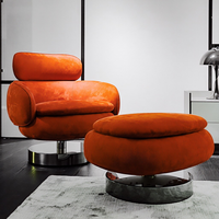 Canapé simple en cuir rouge Vivienne de design italien, fauteuil lounge moderne de haute qualité