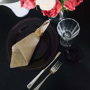 Serviettes jetables en lin blanc 100% faites à la main avec logo OEM pour mariages et événements Linge de table teint en couleur unie - Product Image 4