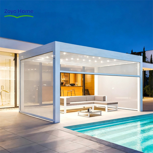 Pergola en aluminium avec toile pare-soleil à commande électrique, design écologique, pour villas méditerranéennes et cafés, Zoyo Home ZOYO-033, très demandée - Product Image 4