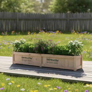 Maceta de Madera Maciza de Pino 70.9x12.2x12.2, Jardinera de Estilo Rústico - Product Image 2