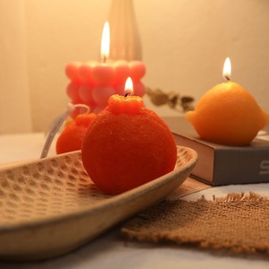 Scented Candles Paraffin <b>Mini</b> <b>Orange</b> Lemon Shape For Home Decor Gift - Product Image 1
