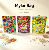 Sacs en Mylar avec logo personnalisé, sacs à fond plat, finition brillante, pochettes refermables pour les petites entreprises