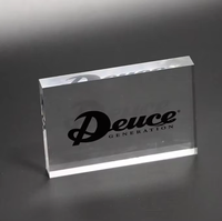 Blocs en plastique acrylique modernes pour anniversaire avec logo imprimé, épaisseur 15 mm, transparents, tailles personnalisables