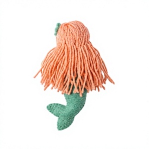 Poupées sirènes en laine tricotée, décorations murales faites à la main, écologiques, traditionnelles, princesses des mers de dessin animé, taille personnalisée, Noël - Product Image 4