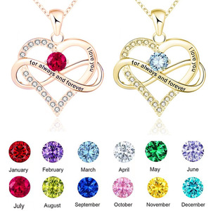 Joyería <span class=keywords><strong>de</strong></span> diamantes Forever para el Día <span class=keywords><strong>de</strong></span> San Valentín, collar con corazón <span class=keywords><strong>de</strong></span> amor, piedra <span class=keywords><strong>de</strong></span> nacimiento, para esposa, novia, madre, gran oferta - Product Image 2