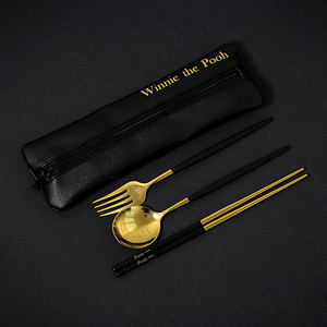 ชุดอุปกรณ์รับประทานอาหารทำจากหนังสแตนเลสพกพาสำหรับเดินทางเป็นมิตรกับสิ่งแวดล้อมออกแบบได้ตามต้องการ - Product Image 2