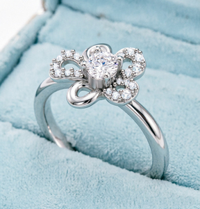 925 Sterling Silver Christian Engagement <b>Ring</b> Rhodium Plated 3A Cubic Zircon Flower Design Elegant Gift for Women Party Occasion - Product Image 3