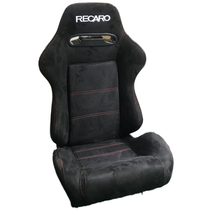レカロロゴブラックスエードレーシングシートレッドステッチダブル 