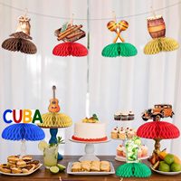 8 Piezas de Centros de Mesa de Panal de Abeja de Cuba, Decoraciones para Mesa de Noche de Habana, para Fiestas de Cumpleaños de Niños y Niñas, Baby Shower