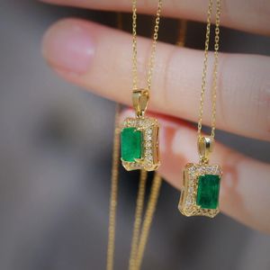 Collier vintage en or 18 carats Au750 avec diamant naturel Xinfly 0,5 ct émeraude - Product Image 4