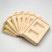 Insert en blister floqué multi-cavités personnalisé, surface en velours doux, doublure en plastique pour boîte cadeau, emballage de produits cosmétiques