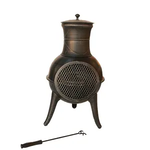 铸铁 Chiminea Patio 加热器烧烤火坑 Chimenea 加热器木材燃烧炉