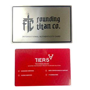 Quà Tặng Sang Trọng Oem Máy Làm Thẻ Tên Thẻ Visa Kim Loại Màu Bạc Mờ Có Sọc Từ Tính - Product Image 1