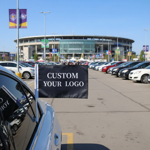 ธงพร้อมโลโก้ ขนาดใดก็ได้ ป้ายโฆษณาภายนอก 30*45 ซม. ธงติดรถยนต์ พร้อมส่ง ธงรถยนต์แบบกำหนดเอง - Product Image 1